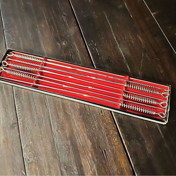 Set of Four Silver Skewers with Spiral Handles - Picture 2 of 2